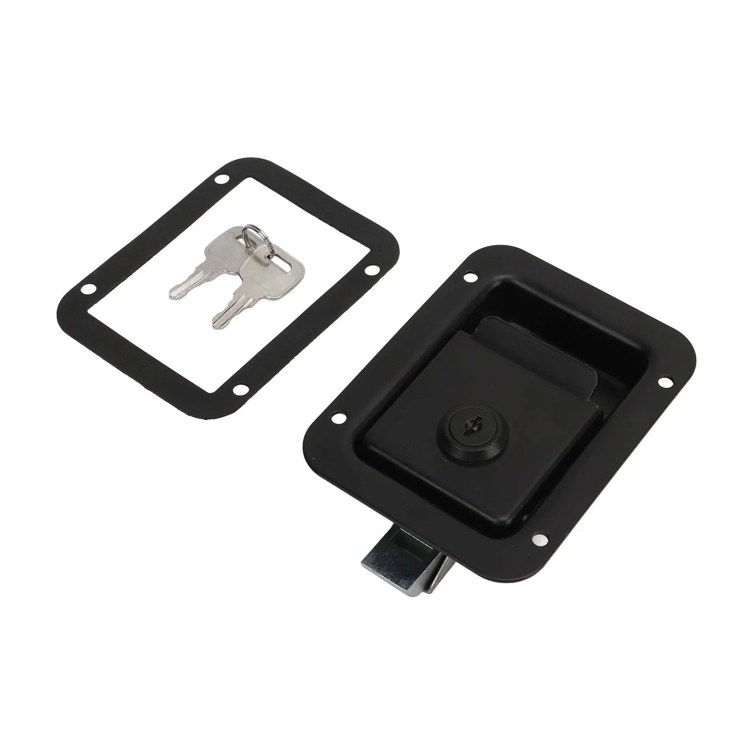 RV Toolbox Flush  Rugged Stylish  Reliable Trailer Paddle Door  Black  High Hardness for Campers