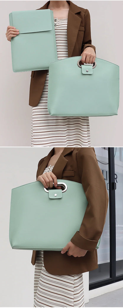 Laptop Bag Men Women Business Portable Computer Case Storage Purses Hand Document Bags Luxury Upscale Tote Waterproof Briefcase