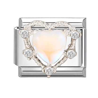 Zircon Pearl Heart Bow Candy Flower Butterfly Italian Charm Links Fit 9mm Stainless Steel Bracelet Personalized DIY Making Gifts