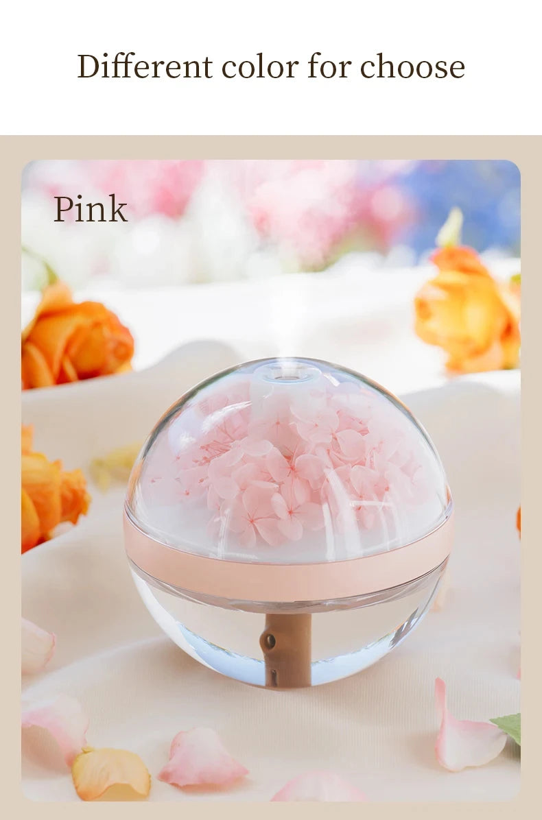 Eternal Flower Humidifier Dual-USB Battery Charger Mini Home Atmosphere Light Creative Festival Gift Artificial Flower Diffuser