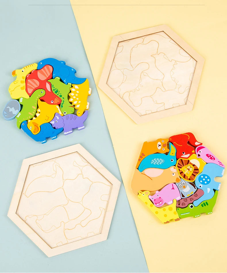Baby toy Wooden jigsaw Puzzle Creative 3D Puzzle for Children's Intelligence Development Ealy Educational toy for Children