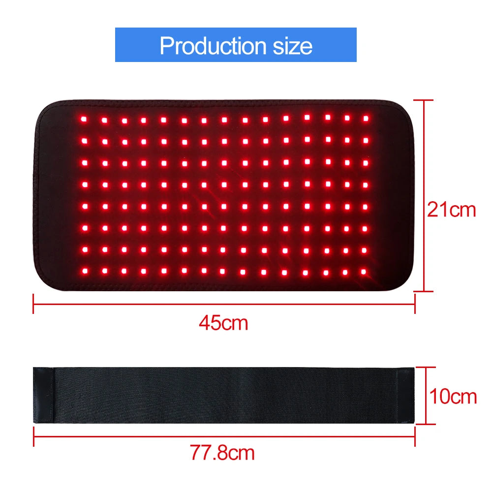 LED Red Light Massage Belt 120 LEDs Back And Waist Pain Relief Relax Belt Muscle Pain Relief 660nm 850nm Body Care Belt