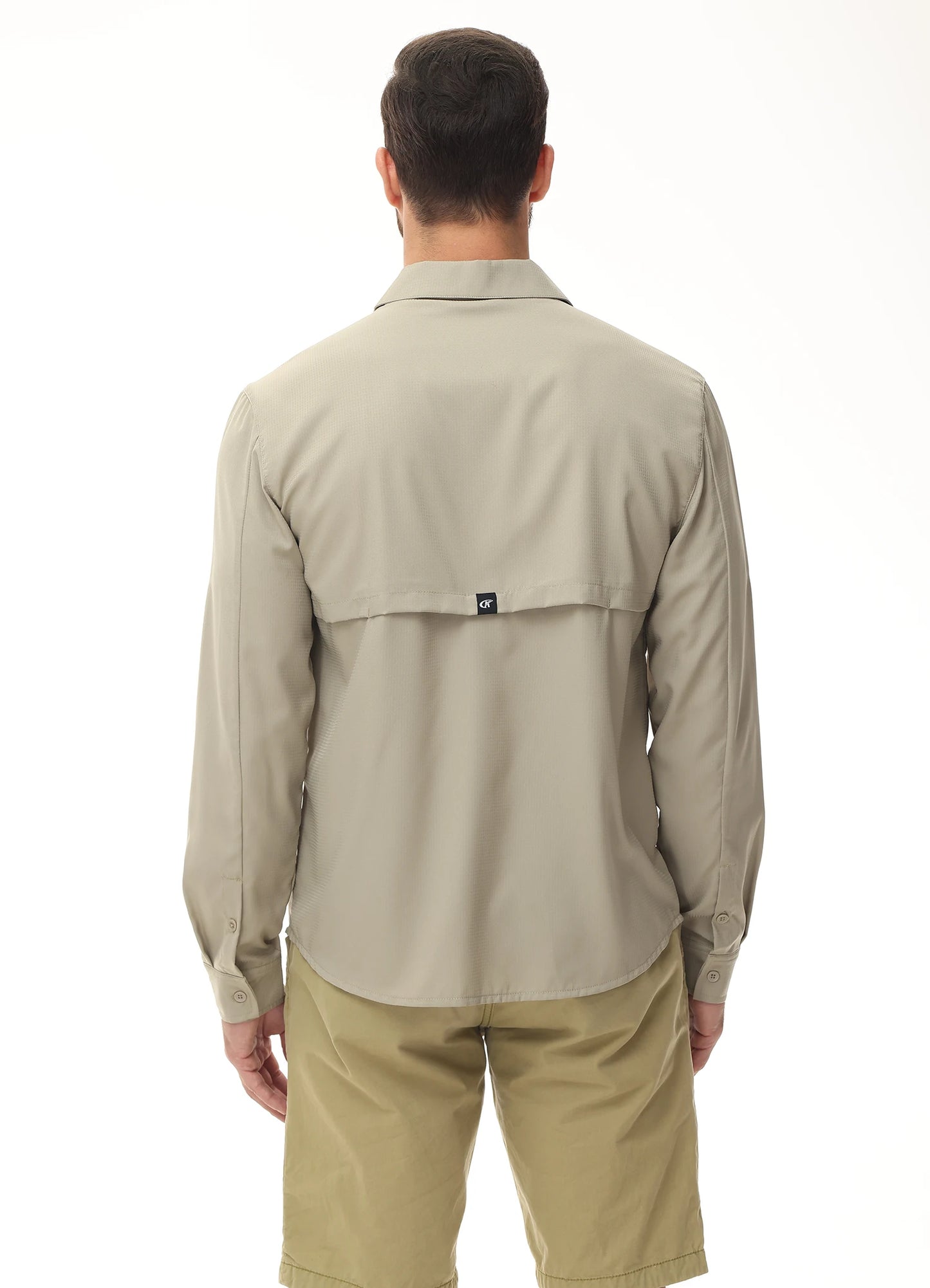 Men's Long Sleeve Fishing Shirts UPF 50+ Sun Protection Breathable Lightweight Travel Work Button Down Shirt with Zipper Pocket