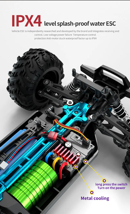 ZWN 1:16 70KM/H Or 50KM/H 4WD RC Car With LED Remote Control Cars High Speed Drift Monster Truck for Kids vs Wltoys 144001 Toys