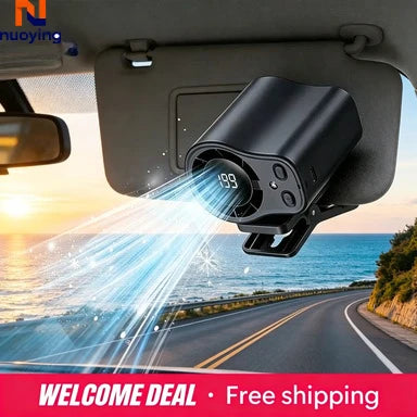 360 Rotatable Semiconductor Cooling Fan USB Rechargeable Clip Fan Quiet Design with LED Screen for Car & Camping
