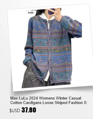 Amax LuluE European Design Womens Leisure Classic Sweaters Autumn Females Vintage Printed Jumpers Luxury Cotton O Neck Pullovers