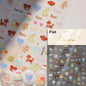 Collage Text English Letter Musical Note Star Graffiti Colorful 5D Love Heart Bowknot Nail Art Sticker Adhesive Manicure Decals