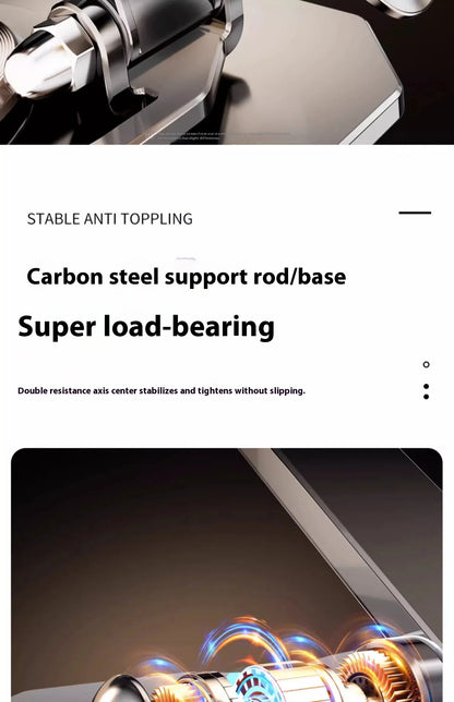 360° Rotating Metal Tablet Stand Foldable Adjustable Desktop Holder Carbon Steel Base Heat Dissipation For Tablet Phone