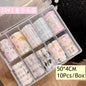 10Rolls Plaid Thousand-Bird Bow  Stars Nail Foils Transfer Paper  Nail Art Stickers  Manicure Set Decal  Nails Decoration