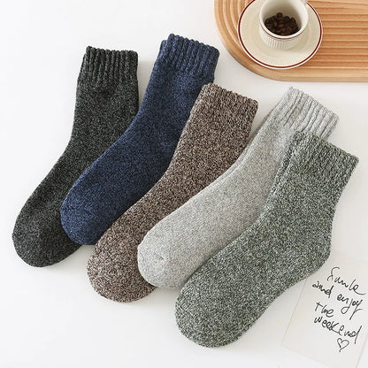 CHUANGERM 3 Pairs Men's Winter Thermal Socks Thick Warm Snow‑Proof Casual Outdoor Daily Wear Soft Comfort Meias Masculinas
