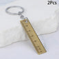 ♥Mini Stainless Steel Ruler Keychain | 1-5cm Portable Measuring Tool Key Rings (Anti-loss Measuring Ruler)