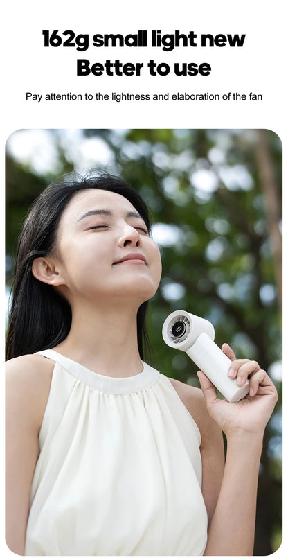 KINSCOTER Portable High Speed Handheld Fan 2000mAh Foldable Cooling Fan 100 Speed Rechargeable Turbo Fan W/ LED Digital Display