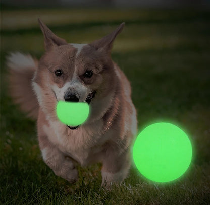 2PCS Dog Chew Toys Ball - Glow in The Dark, Durable for Teething, Pet Molar Toy To Relieve Boredom, Puppy Chew Supplies