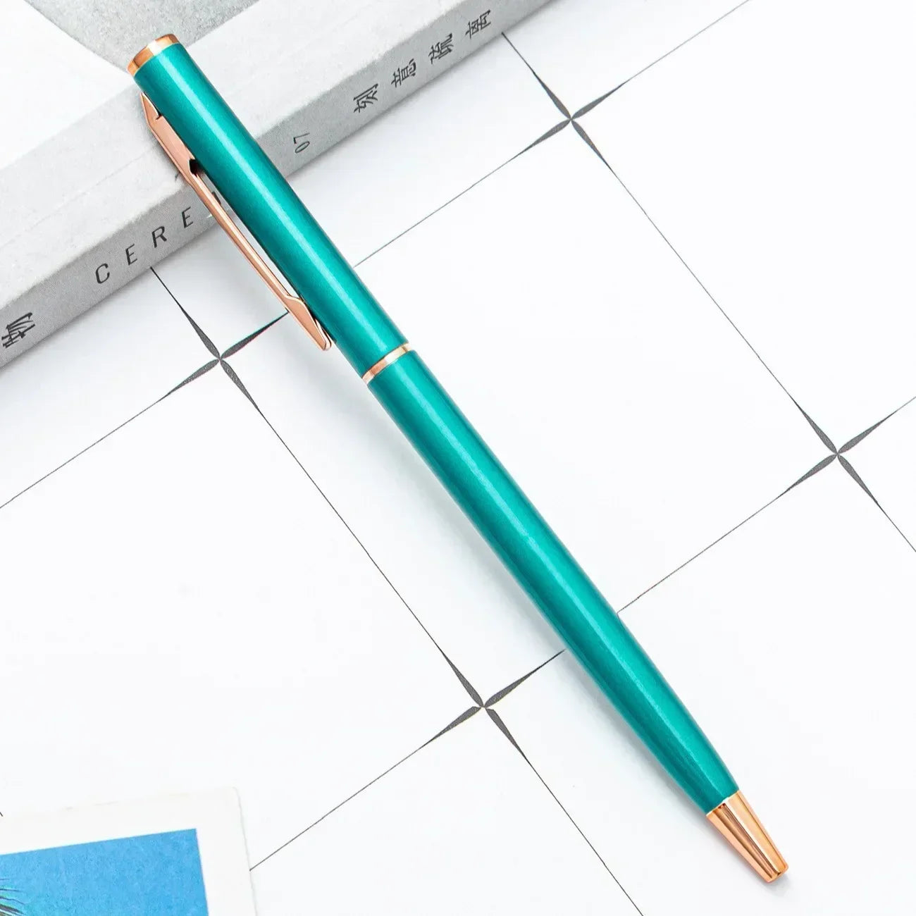 50 Pcs Metal Ballpoint Pen Rose Gold Pen Custom Logo School&office Supplies Stationery Business Gift Lettering Engraved Name