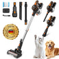 Cordless Vacuum Cleaner, 80000Pa/300W,65 Mins Runtime, 1.2L Dust Cup. Equipped with Digital Display, Anti-Tangle Brush, Self-Standing Design & Wall Charging Dock. 4-Layer Filtration, Ultra-Quiet Operation. Ideal for Pet Hair,