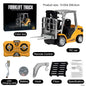 1:64 Remote Control and Alloy Truck Forklift with Trailer Worktop Mini Bluetooth RC Elevator Vehicle Children's Toy Holiday Gift