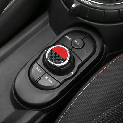 Central Control Volume Multimedia Button Knob Sticker for MINI Cooper F55 F56 F57 F60 Countryman Leather Car Interior Styling