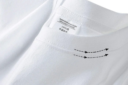 300g Cotton T Shirts Men Short Sleeved Heavyweight Summer Round Neck Loose Breathable Shirt for Men Women Basic Tee