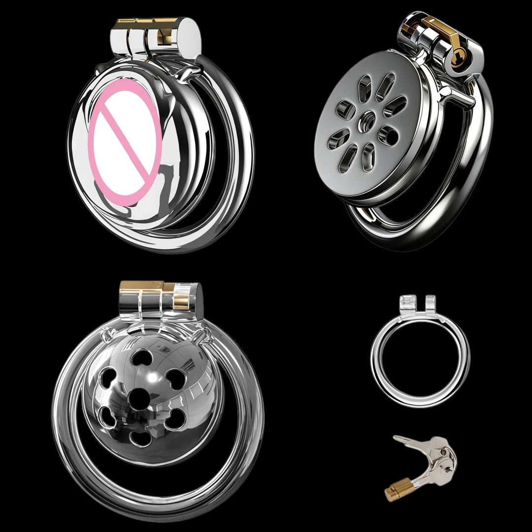 Male Super Mini Stainless Steel Chastity Cage Breathable Hole Lock Cock Ring BDSM Bondage Sissy Gay Adult Toy 18+