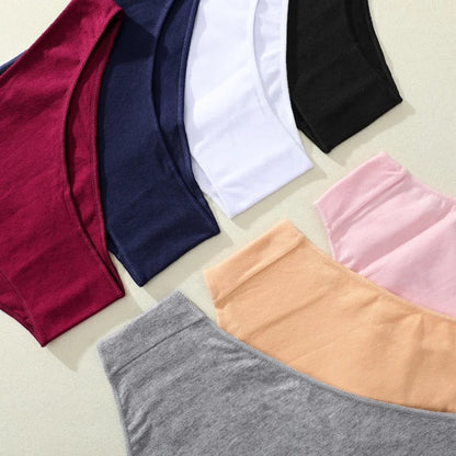 4PCS/SET Seamless Cotton Panties Women Sexy Low Waist Briefs Solid Color Breathable Female Underwear Soft  Comfortable Intimates