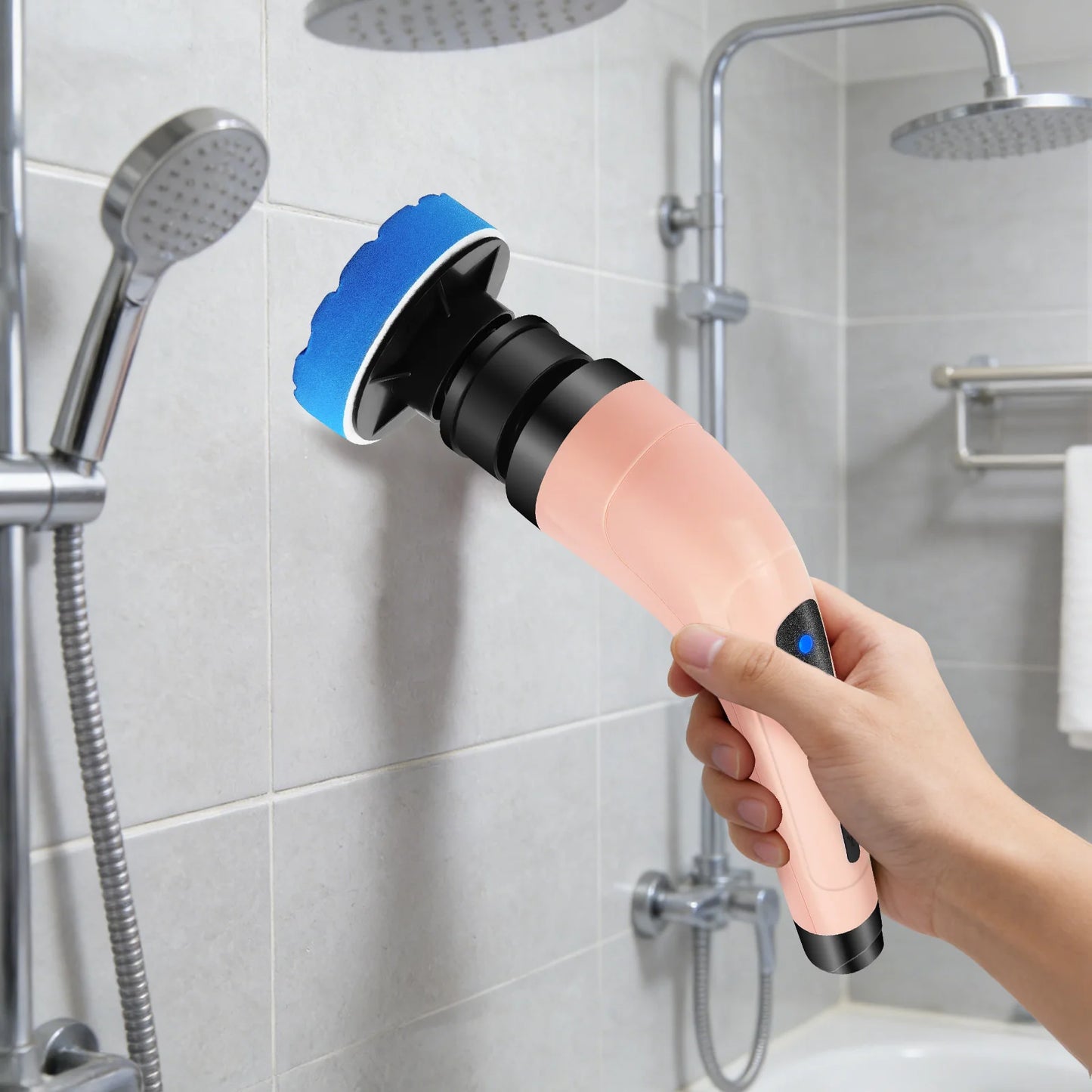 Cordless Electric Cleaning Brush - 7-in-1 Multi-Surface Scrubber with 2-Speed Adjustment, Detachable Extension Handle