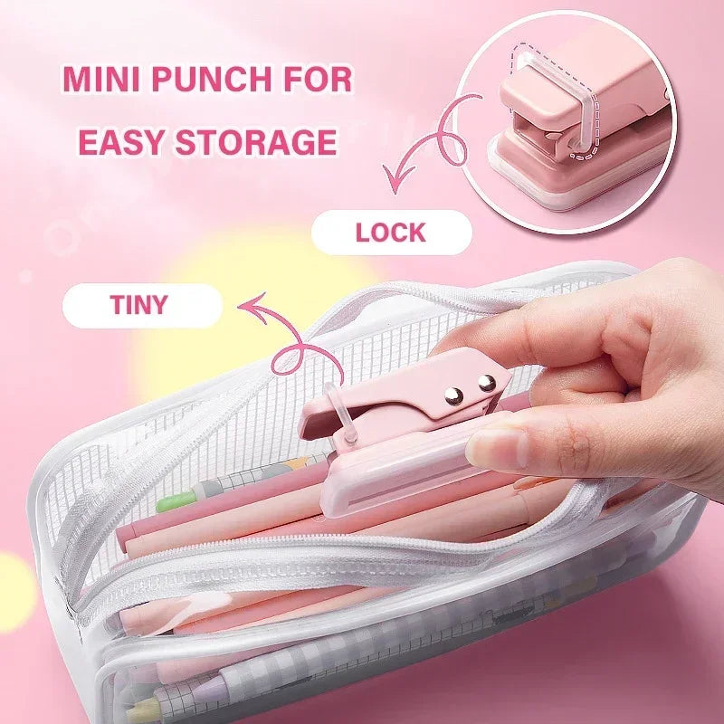 Mini Hole Punch 1 Hole Cute Paper Punch Portable Round Hole Puncher Paper Cutter Kawaii Office School Supplies Stationery Items