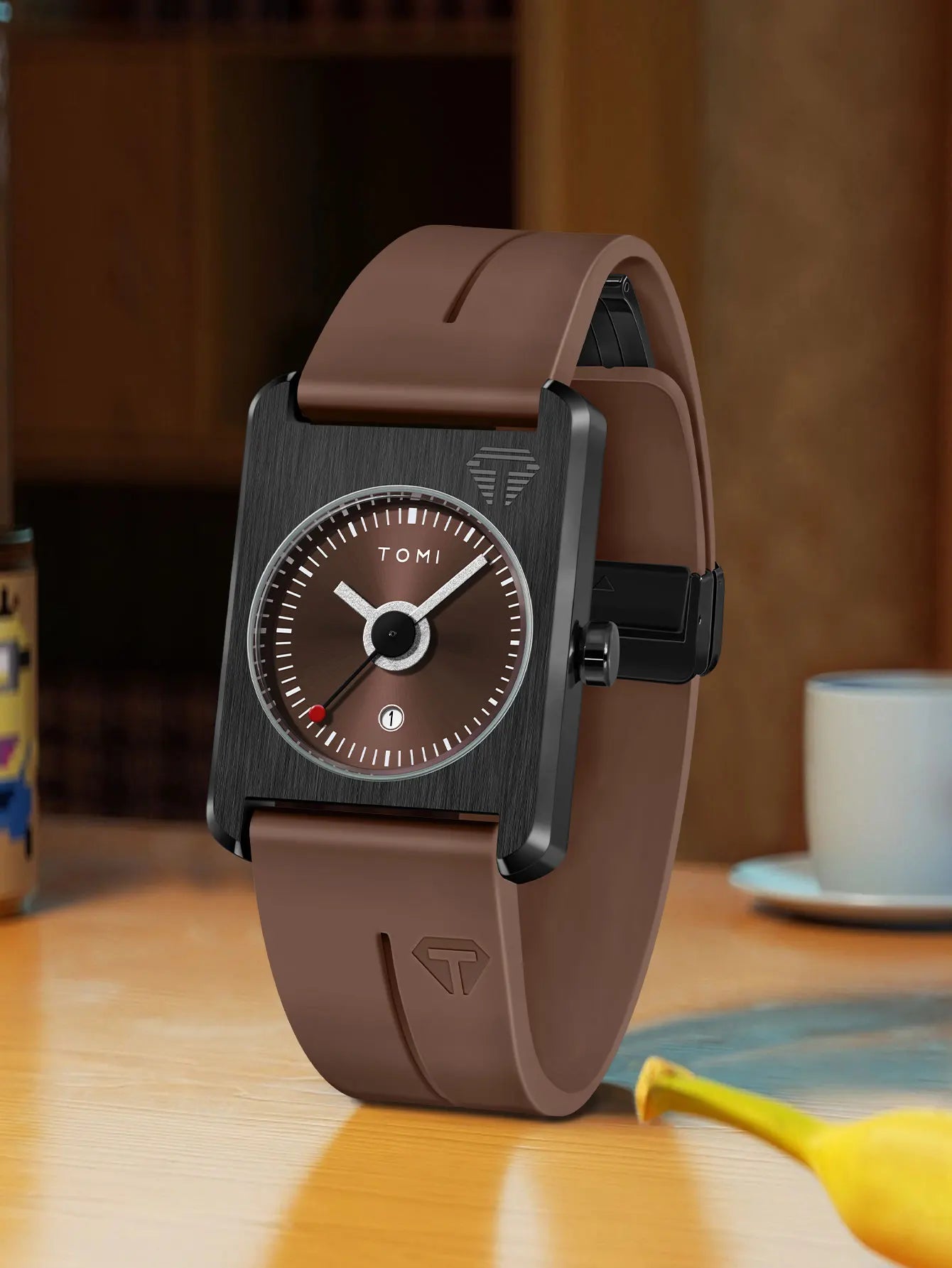 TOMI Men's Fashion Watches Quartz Watches Square Small Dial Wrist Watches Magnetic Buckle Watches Simple Leisure Watches