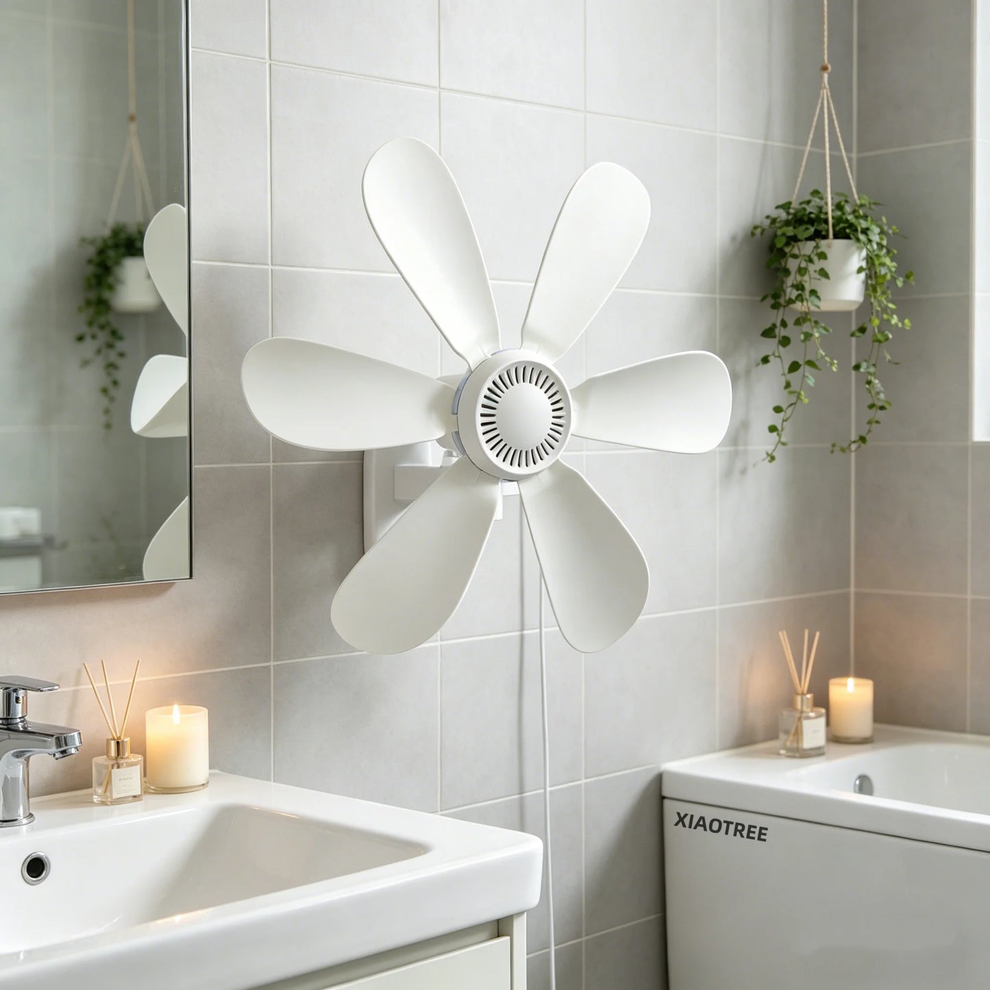 16.5-Inch Wall Mount Fan with Remote and Timer Small 5V USB Fan with Powerful 4 Speeds Quiet Corner Fans for Bedroom Kitchens