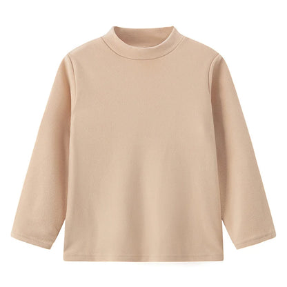 1/3/4 Pcs Children's Mid-collar Bottoming Shirt in Autumn And Winter Solid Color Joker Girls' Long sleeve T-shirt Boys' Casual S