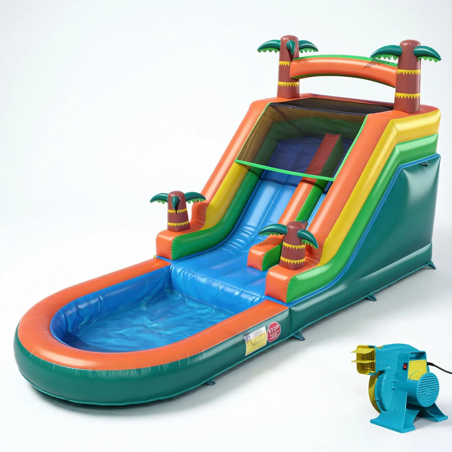 Hot sell 6.4M 100% PVC Commercial Inflatable Bounce House Water Slide With 950W Blower for Kids and Adults Children's Playground