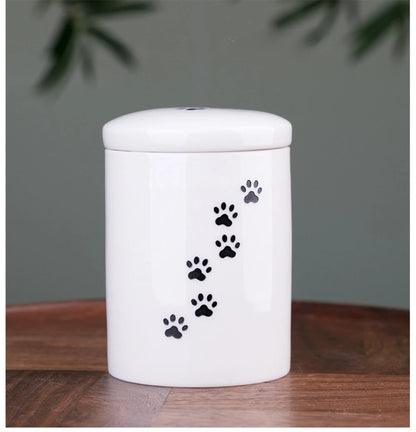 Ceramic Can urns for puppy ashes Sealed and moisture-proof pet souvenir animal funeral urn portable pet memorials and gifts
