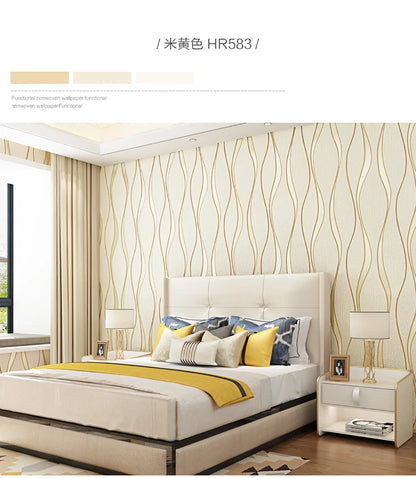 3D Wallpaper Stripe Wallpaper Living Room Background Wallpaper Curve Stripe TV Background Wallpaper Decoration Salon Maison Luxe