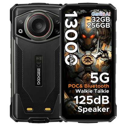 DOOGEE Fire 7 Ultra 5G Rugged Phone POC Walkie Talkie Mobile Phone 13000mAh Battery 32GB RAM (8+24) 256GB ROM Dimensity 6300 NFC