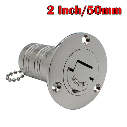AD New Stainless Steel 316 Deck Filler GAS DIESEL FUEL WASTE WATER 38mm 50mm Mirror Polish Marine Boat Hardware Deck Filler Cap