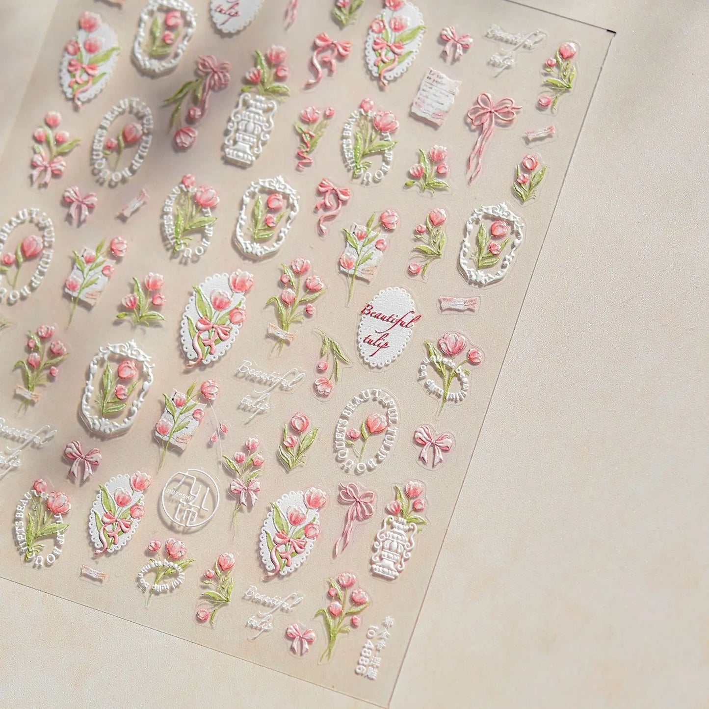 1Sheet 5D Soft Embossed Relief Nail Stickers Cute Daisies Self Adhesive Slider Stickers Press On Nails DIY Japanese Nail Art Dec