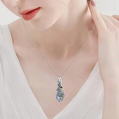 2 PCS Pet Mini Commemorative Urn, Sand Souvenir Sar, Heart-Shaped Glass Urn With Urn Necklace Set