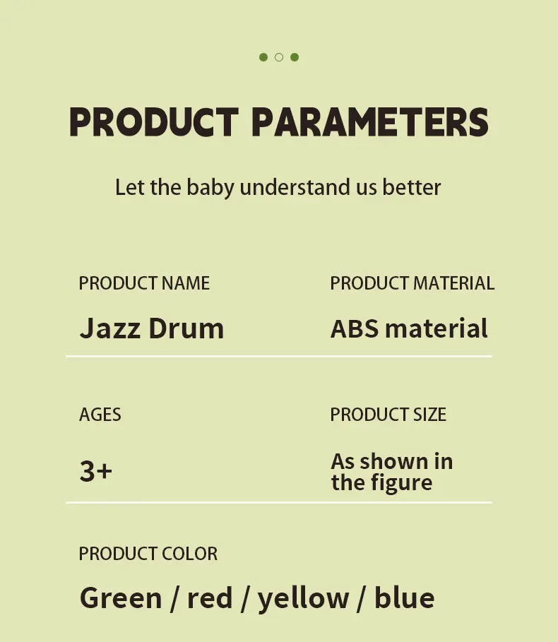 Drums, Jazz Drums, Music Enlightenment for Children and Babies, Toys, Imitation Musical Instruments, Beginners Practicing Music