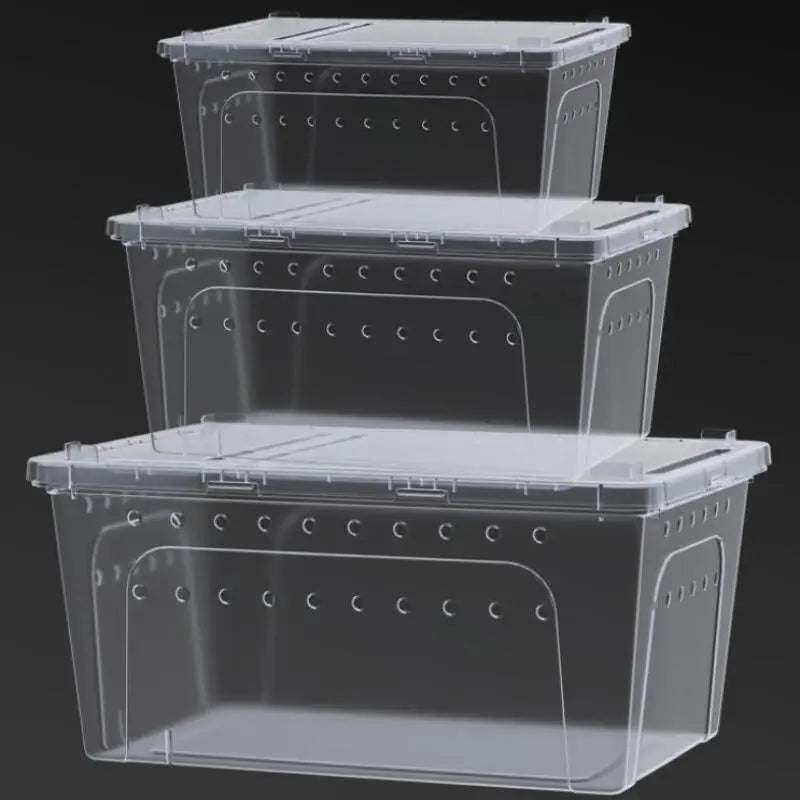 Hot Sale Clear Plastic Reptile Terrarium Ventilated Breeding Box For Lizards Snakes And Small Pets
