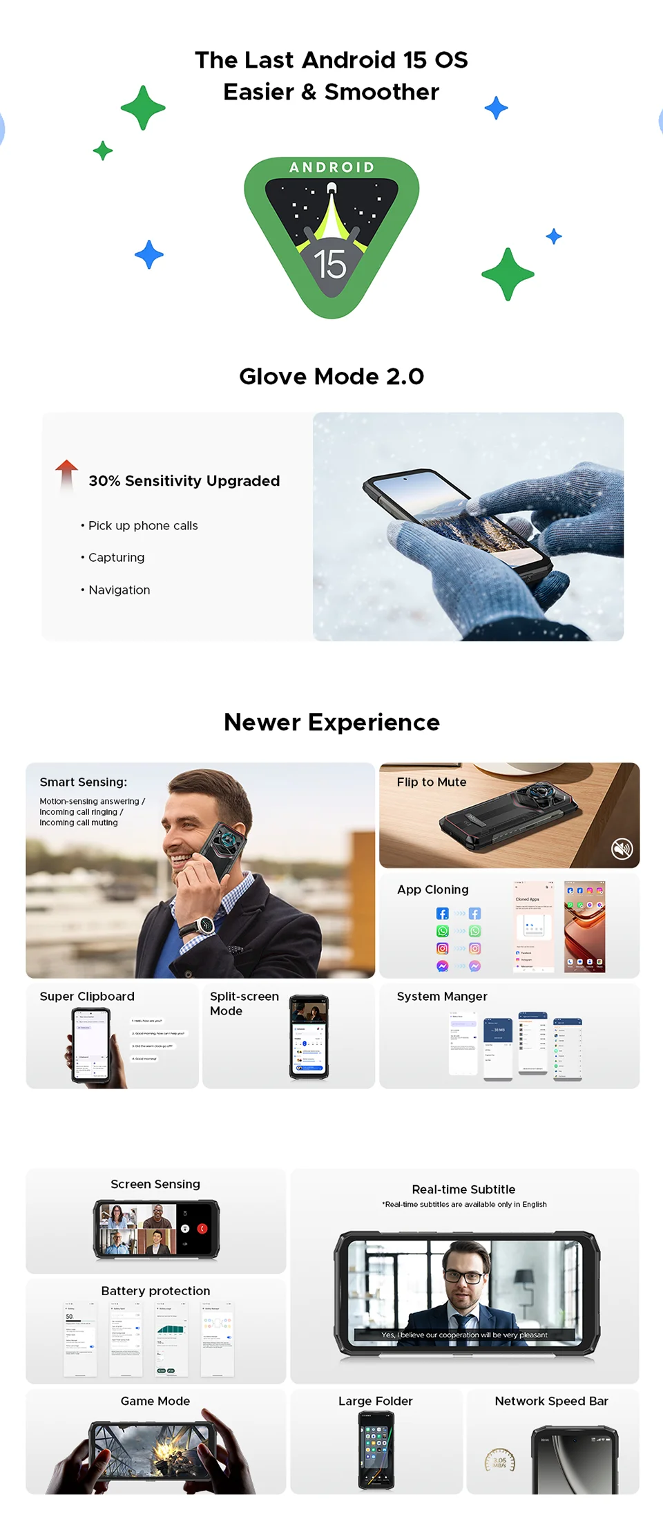 Global Version DOOGEE Blade20 Play 5G Rugged Phone 6.6'' Gemini Al 125dB Speaker 10300mAh Battery NFC Android 15 Mobile Phone