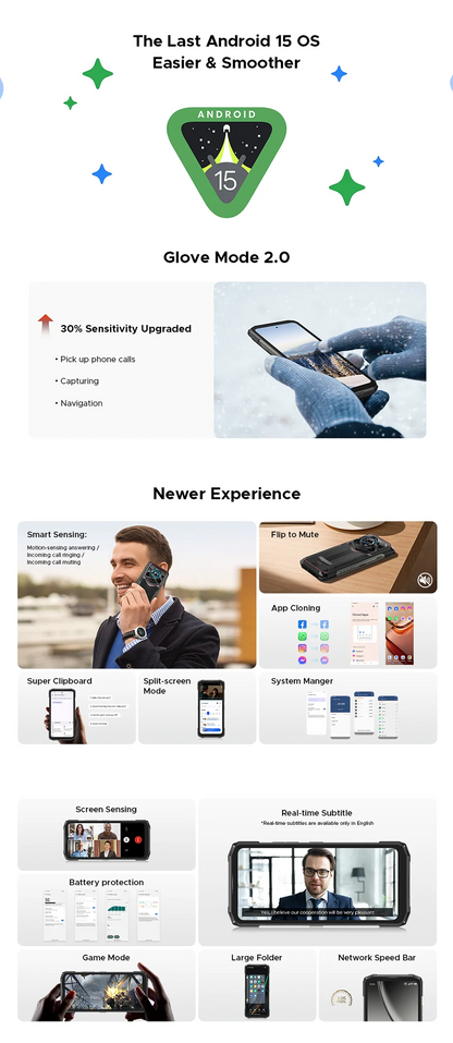 Global Version DOOGEE Blade20 Play 5G Rugged Phone 6.6'' Gemini Al 125dB Speaker 10300mAh Battery NFC Android 15 Mobile Phone