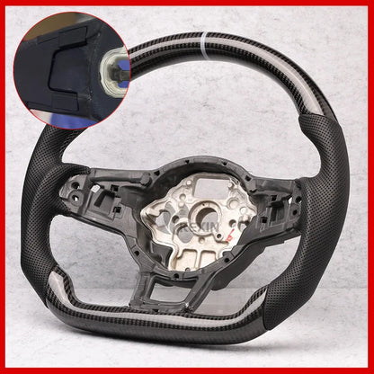 Carbon Fiber Steering Wheel Leather For Volkswagen Golf 7 7.5 GTI GTD GTE R 2013-2020 Polo GTI Tiguan Passat DSG