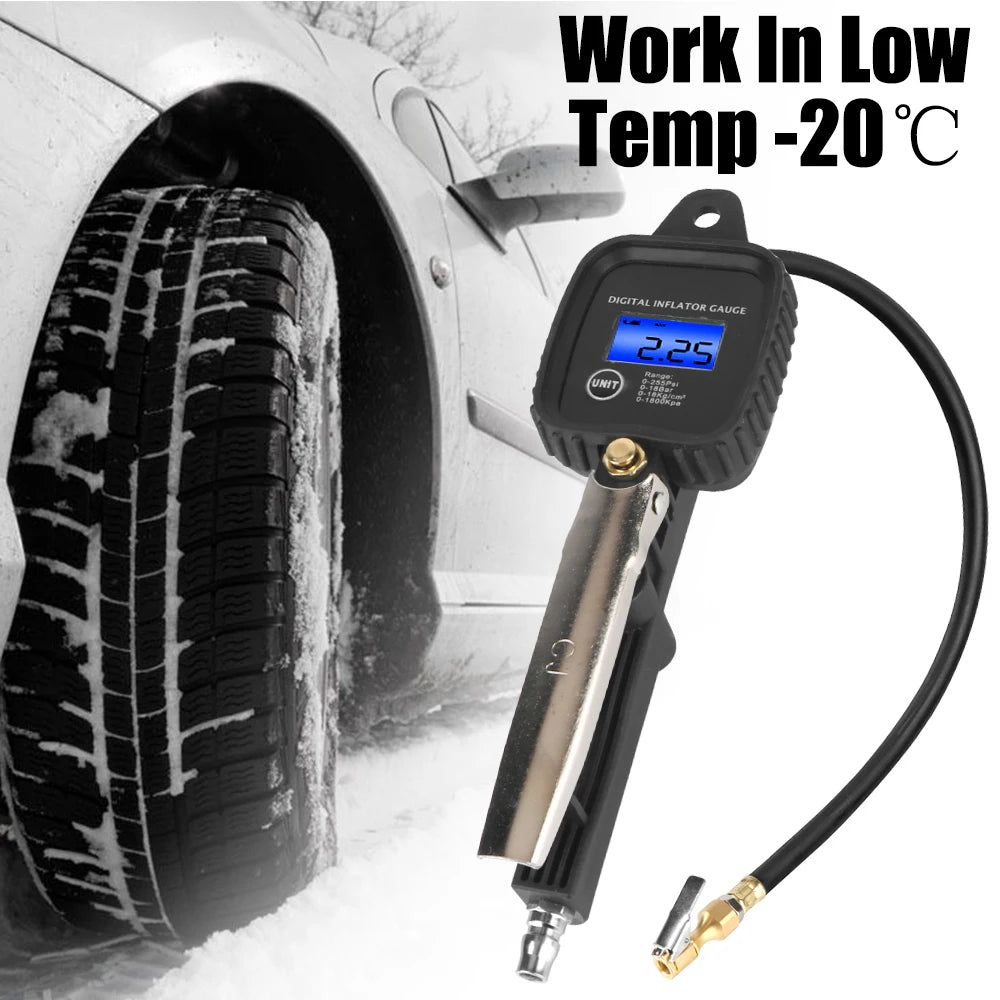 Digital Display Tire Pressure Gauge Auto Accessories High-precision Monitoring Inflation Gun Universal Car Tire Manometro