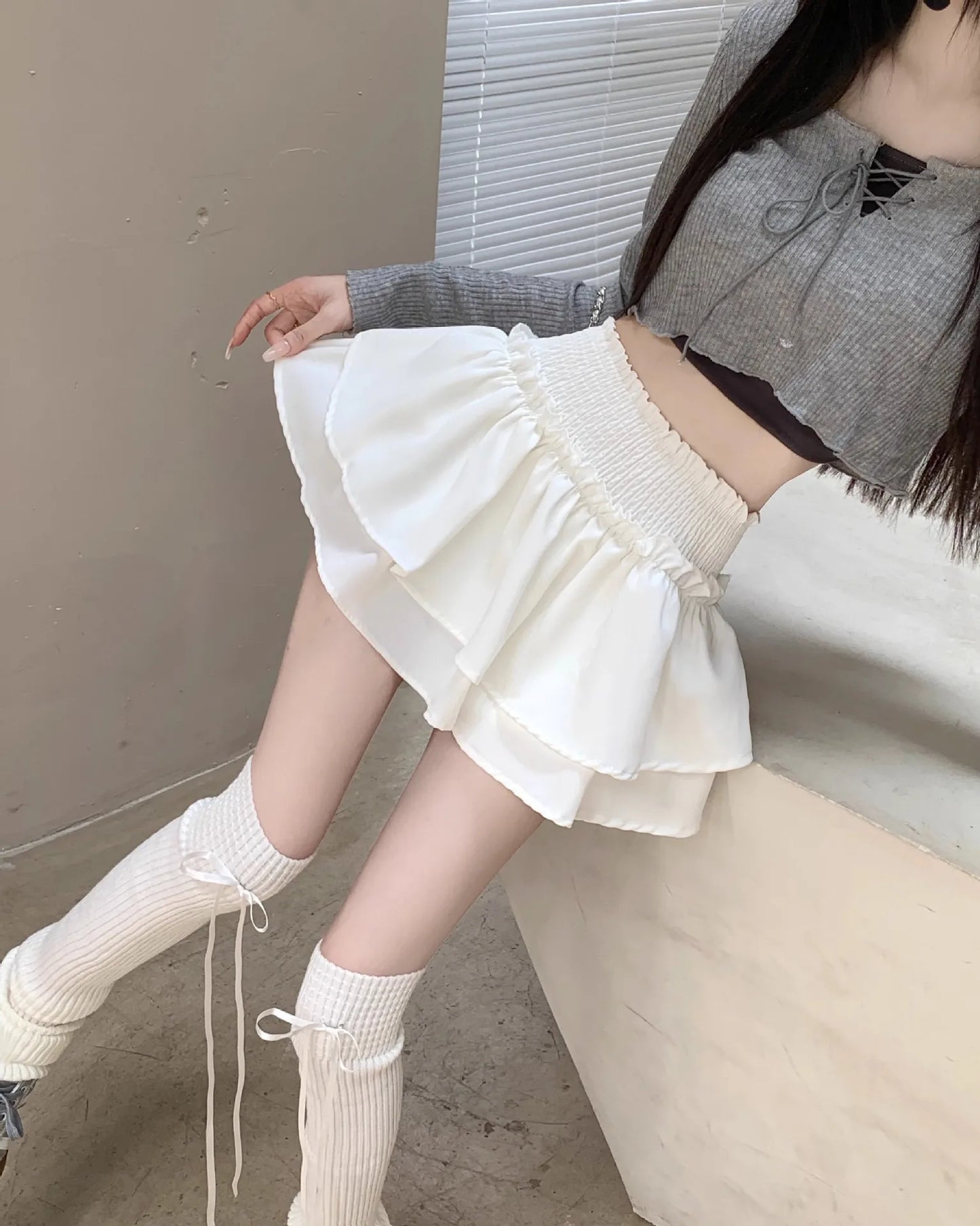 Women‘s High Waist Ballet Cake Skirt 2026 Spring Summer Slimming Short A Line Fluffy Mini Pants Style