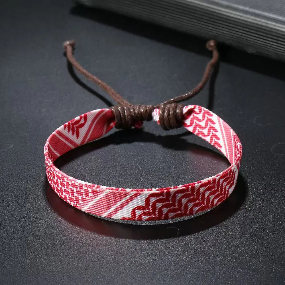 1/4/12Pcs Arabic Scarf Style Woven Bracelet For Women Men Handmade Ethnic Wave Dot Colored Wrap Bracelets Couple Jewelry Gifts