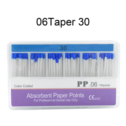WELLCK 1 Box Dental Absorbent Paper Points Sterile Mixed Sizes 02 04 06 Taper 15-40# For Dentist Use Dentistry Materials