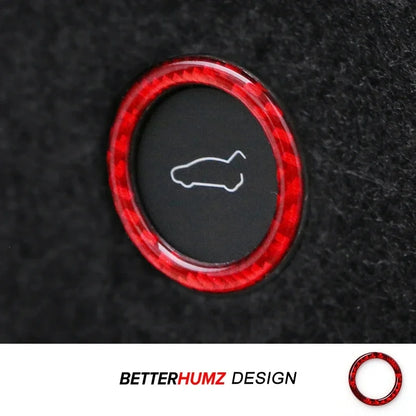 For Tesla 2019- Model 3 Highland 2024 Model Y Juniper Carbon Fiber Rear Trunk Switch Prompt Circle Trim Sticker Car Accessories
