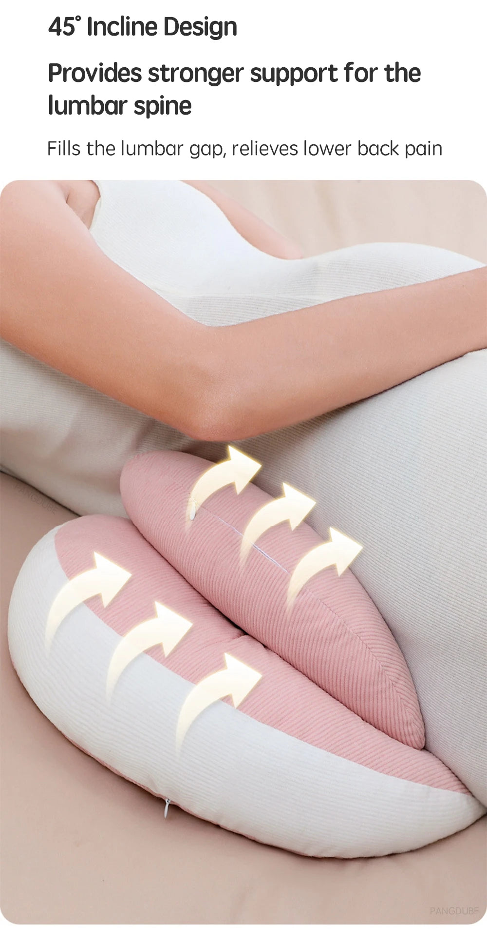 PANGDUBE Pregnancy Pillow U-shaped Waist Pillows Cotton Maternity Pillow Women Sleeping Body Pillow Care for Pregnancy Cushion