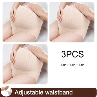 3PCS/set High Waist Intimate Clothes for Women Adjustable Waistband Pregnant Panties Cotton Maternal Panties Women's Underwear
