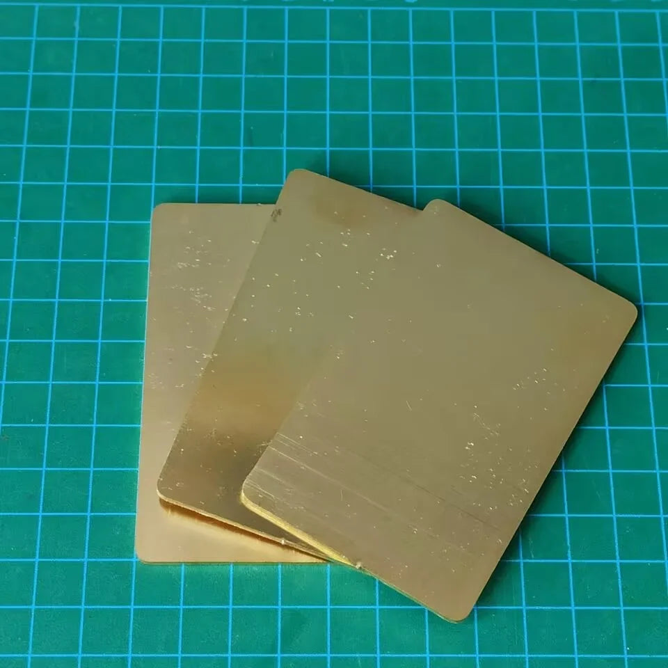 2mm Thick Solid Brass Business Cards Metal Blank Plates Mill Finish Unpolished For Fiber Laser Engraving DIY Craft