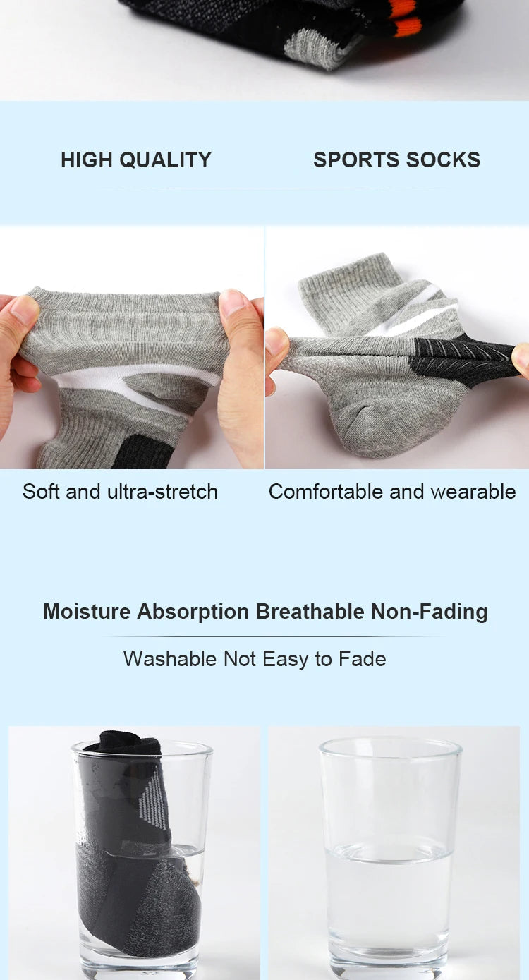 3/5/10/20 Pairs Lot Men's Socks Black Sports Socks Casual Run Autumn Winter High Quality Breathable Male Socks